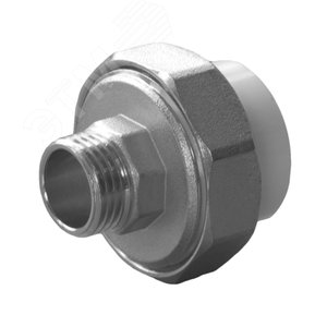 Муфта разъемная 25x3/4' НР полипропиленовая PPR американка, белая - Политэк