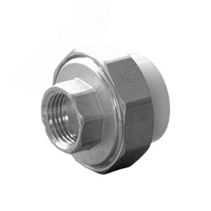 Муфта разъемная 25x1/2' ВР полипропиленовая PPR американка, белая - Политэк