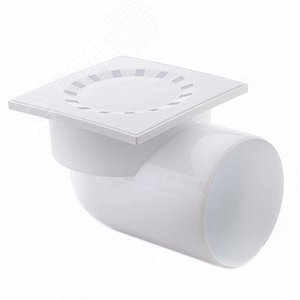 Трап 110 горизонтальный с пластиковой решеткой 150x150 мм - Политэк