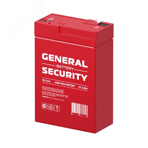 Аккумулятор GS 6В 2,8Ач (GS2.8-6 GENERAL SECURITY) - фото 2