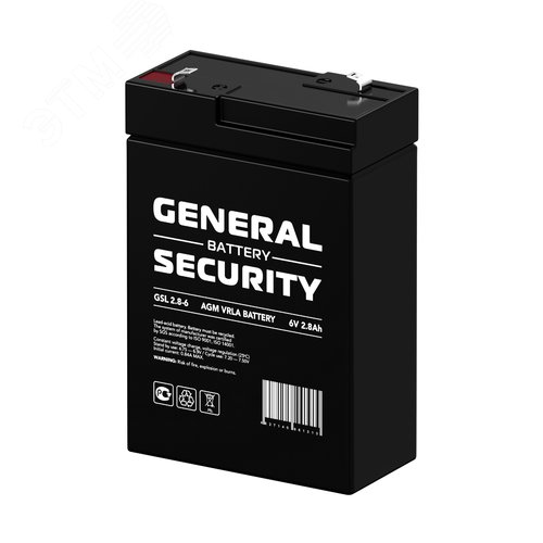 Аккумулятор GSL 6В 2,8Ач (GSL2.8-6 GENERAL SECURITY) - фото 2