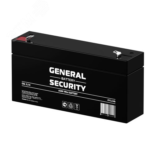 Аккумулятор GSL 6В 3,2Ач (GSL3.2-6 GENERAL SECURITY) - фото 2