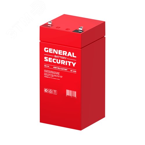 Аккумулятор GS 4В 4Ач (GS4-4 GENERAL SECURITY) - фото 2