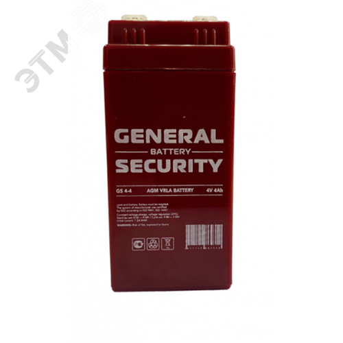 Аккумулятор GS 4В 4Ач (GS4-4 GENERAL SECURITY) - General Security