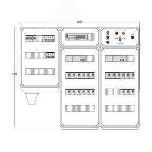 Щит управления электрообогревом DEVIBOX HR 21x2800 D850 (в комплекте с терморегулятором) (DBR023) - DEVIbox