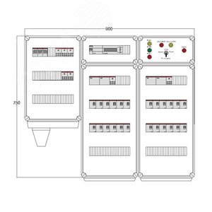 Щит управления электрообогревом DEVIBOX HR 24x2800 D850 (в комплекте с терморегулятором) (DBR024) - DEVIbox