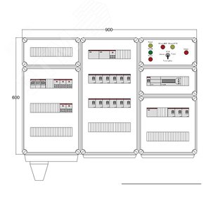 Щит управления электрообогревом DEVIBOX HR 15x4400 D850 (в комплекте с терморегулятором) (DBR033) - DEVIbox