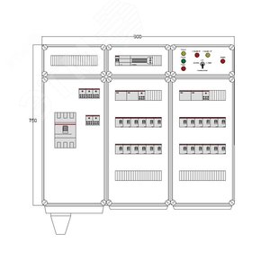 Щит управления электрообогревом DEVIBOX HR 24x4400 D850 (в комплекте с терморегулятором) (DBR036) - DEVIbox