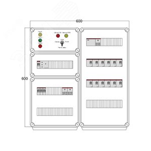 Щит управления электрообогревом DEVIBOX HR 12x1700 D316 (в комплекте с терморегулятором и датчиком температуры) (DBR080) - DEVIbox