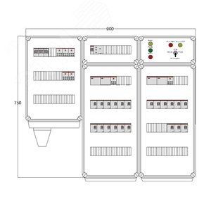 Щит управления электрообогревом DEVIBOX HR 21x1700 D316 (в комплекте с терморегулятором и датчиком температуры) (DBR083) - DEVIbox