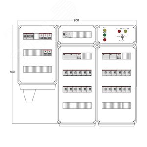 Щит управления электрообогревом DEVIBOX HR 24x1700 D316 (в комплекте с терморегулятором и датчиком температуры) (DBR084) - DEVIbox