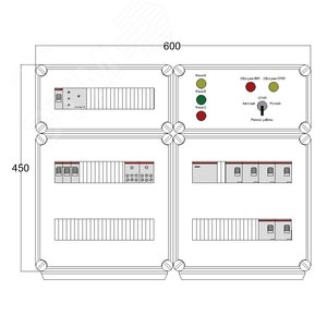 Щит управления электрообогревом DEVIBOX HR 6x2800 D316 (в комплекте с терморегулятором и датчиком температуры) (DBR090) - DEVIbox