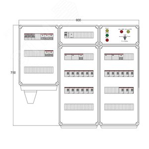 Щит управления электрообогревом DEVIBOX HR 21x2800 D316 (в комплекте с терморегулятором и датчиком температуры) (DBR095) - DEVIbox
