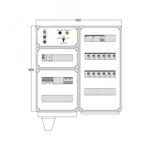 Щит управления электрообогревом DEVIBOX HR 12x4400 D316 (в комплекте с терморегулятором и датчиком температуры) (DBR104) - DEVIbox