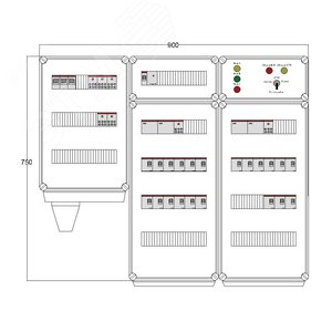 Щит управления электрообогревом DEVIBOX HR 21x1700 D330 (в комплекте с терморегулятором и датчиком температуры) (DBR119) - DEVIbox