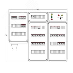 Щит управления электрообогревом DEVIBOX HR 21x2800 D330 (в комплекте с терморегулятором и датчиком температуры) (DBR131) - DEVIbox