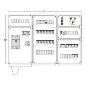 Щит управления электрообогревом DEVIBOX HR 18x4400 D330 (в комплекте с терморегулятором и датчиком температуры) (DBR142) - DEVIbox