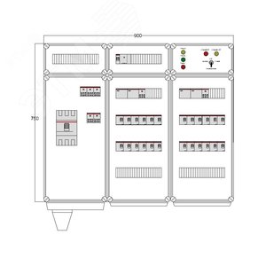 Щит управления электрообогревом DEVIBOX HR 24x4400 D330 (в комплекте с терморегулятором и датчиком температуры) (DBR144) - DEVIbox