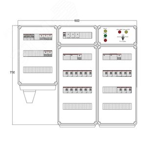 Щит управления электрообогревом DEVIBOX HR 21x1700 3хD330 (в комплекте с терморегулятором и датчиком температуры) (DBR153) - DEVIbox