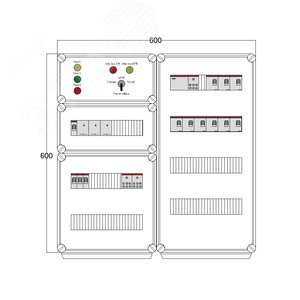 Щит управления электрообогревом DEVIBOX HR 9x2800 3хD330 (в комплекте с терморегулятором и датчиком температуры) (DBR159) - DEVIbox