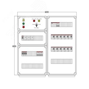Щит управления электрообогревом DEVIBOX HR 12x2800 3хD330 (в комплекте с терморегулятором и датчиком температуры) (DBR160) - DEVIbox