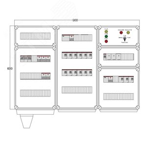 Щит управления электрообогревом DEVIBOX HR 15x2800 3хD330 (в комплекте с терморегулятором и датчиком температуры) (DBR161) - DEVIbox