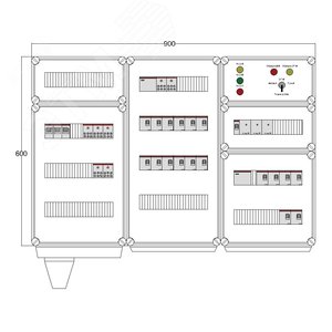 Щит управления электрообогревом DEVIBOX HR 18x2800 3хD330 (в комплекте с терморегулятором и датчиком температуры) (DBR162) - DEVIbox