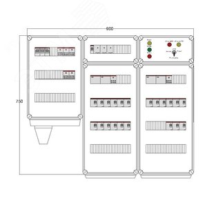 Щит управления электрообогревом DEVIBOX HR 21x2800 3хD330 (в комплекте с терморегулятором и датчиком температуры) (DBR163) - DEVIbox