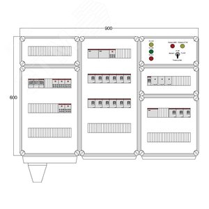Щит управления электрообогревом DEVIBOX HR 12x1700 3хD330 (в комплекте с терморегулятором и датчиком температуры) (DBR171) - DEVIbox