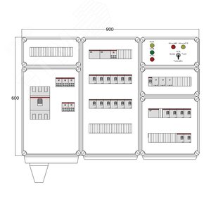 Щит управления электрообогревом DEVIBOX HR 18x4400 3хD330 (в комплекте с терморегулятором и датчиком температуры) (DBR172) - DEVIbox