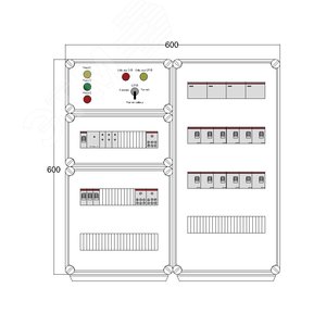 Щит управления электрообогревом DEVIbox HS 12x2700 D330 (в комплекте с терморегулятором и датчиком температуры) (DBS128) - DEVIbox