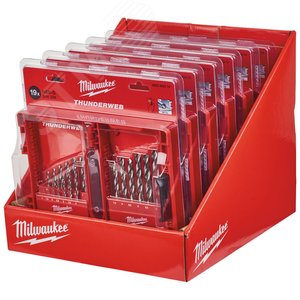 Дисплей из 6шт Наборов сверл по металлу  HSS-G THUNDERWEB (19шт) - Milwaukee