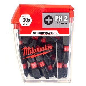 Насадка SHOCKWAVE PH2 25 мм (25шт) - Milwaukee