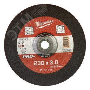 Диск отрезной по камню CC 42/230х3 PRO+ 1шт (4932451500) - Milwaukee
