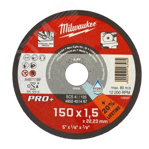 Диск отрезной SCS 41/150х1.5 PRO+ 1шт (4932471386) - Milwaukee