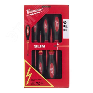 Набор отверток изолированных тонких VDE (SL0.5 SL0.8 SL1.0 PZ1 PZ2) (4932471452) - Milwaukee