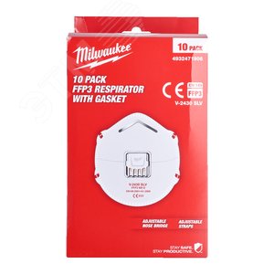 Респиратор с клапаном FFP3 (10шт) (4932471906) - Milwaukee