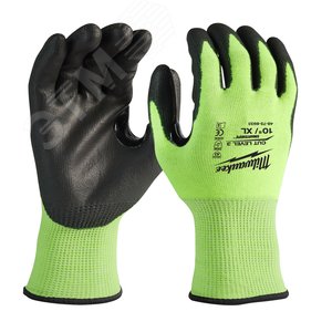 Перчатки защитные Hi-Vis Cut level (Хай Виз Кат Левел) 3/C, XL/10 - Milwaukee
