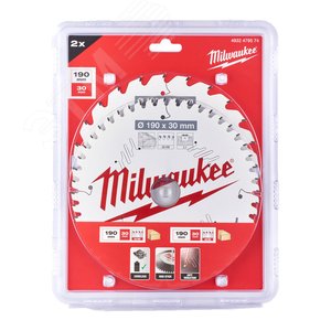 Набор пильных дисков 190 мм 24T/48T (упаковка - 2 шт.) (4932479574) - Milwaukee