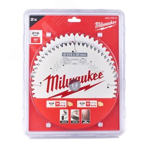 Набор пильных дисков 216 мм 48T/60T (упаковка - 2 шт.) (4932479575) - Milwaukee