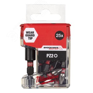 Насадка Milwaukee PZ2 25мм (упаковка - 25 шт.) (дисплей - 5 шт.) (4932479857) - Milwaukee