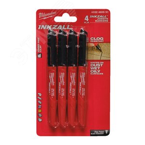 Набор маркеров INKZALL для стройплощадки тонкий - 4 предмета (4932480551) - Milwaukee