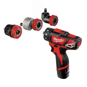 Дрель-шуруповерт аккумуляторная со сменными насадками M12 BDDXKIT-202C (Li-Ion2Ач) (4933447836) - Milwaukee