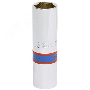 Головка свечная шестигранная 1/2‘, 16 мм, L = 70 мм, резиновый фиксатор (463516R) - King Tony