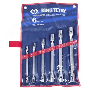Набор торцевых ключей с шарниром, 8-19 мм, 6 предметов (1A06MR) - King Tony
