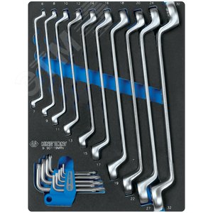 Набор накидных ключей и TORX L-образных, ложемент, 19 предметов (9-90119MRV) - King Tony