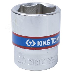 Головка торцевая стандартная шестигранная 3/8', 20 мм - King Tony