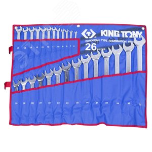 Набор комбинированных ключей, 6-32 мм чехол из теторона, 26 предметов - King Tony