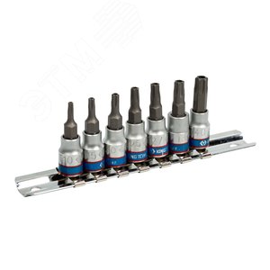 Набор торцевых насадок 1/4', TORX, Т10-Т40 мм, L = 37 мм, 7 предметов - King Tony
