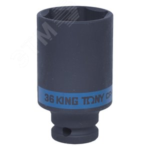 Головка торцевая ударная глубокая шестигранная 1/2‘, 36 мм (443536M) - King Tony